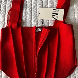 Zara Bold Red Knit Top